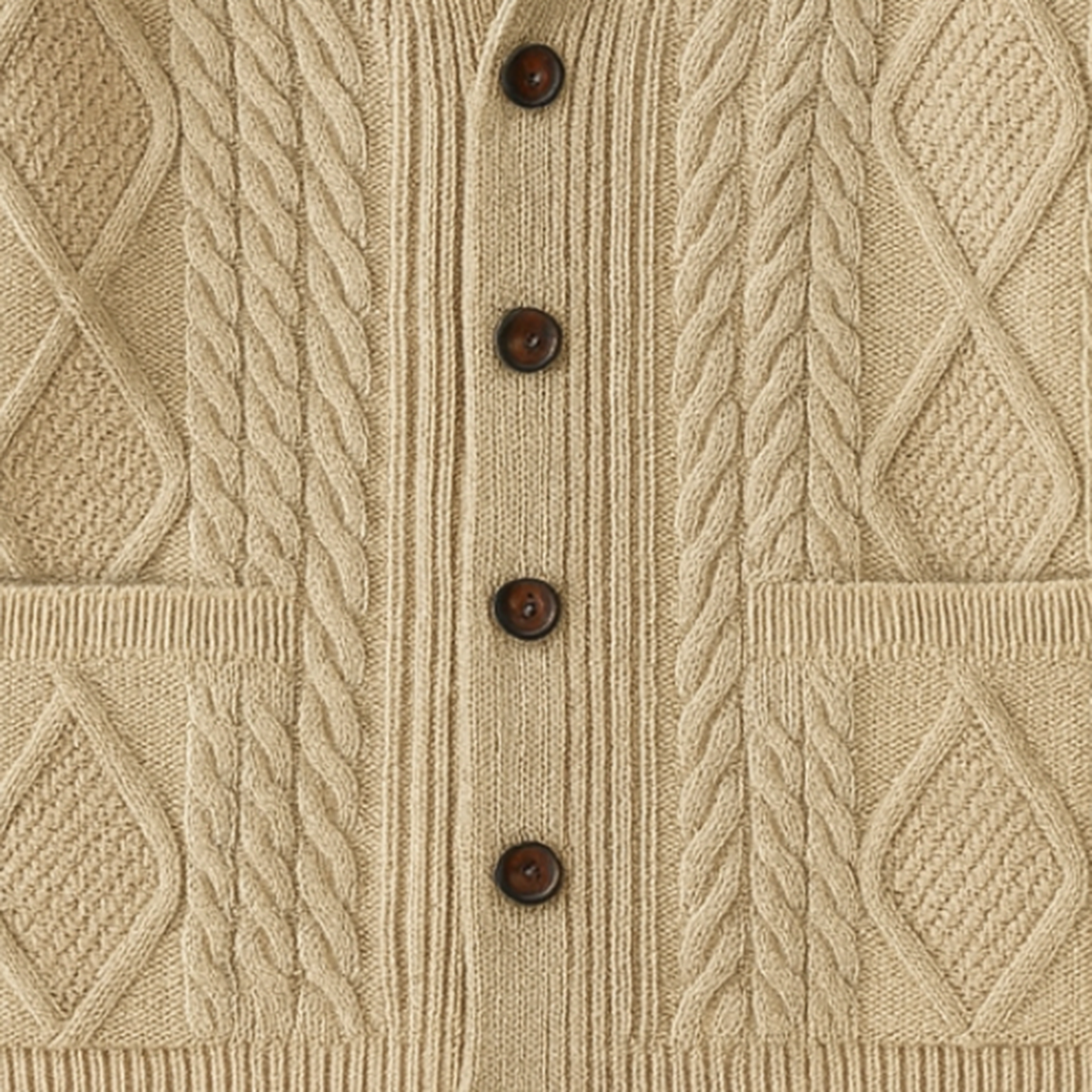 The Winchester - Lyxig Kabelstickad Cashmere Kofta för Herr