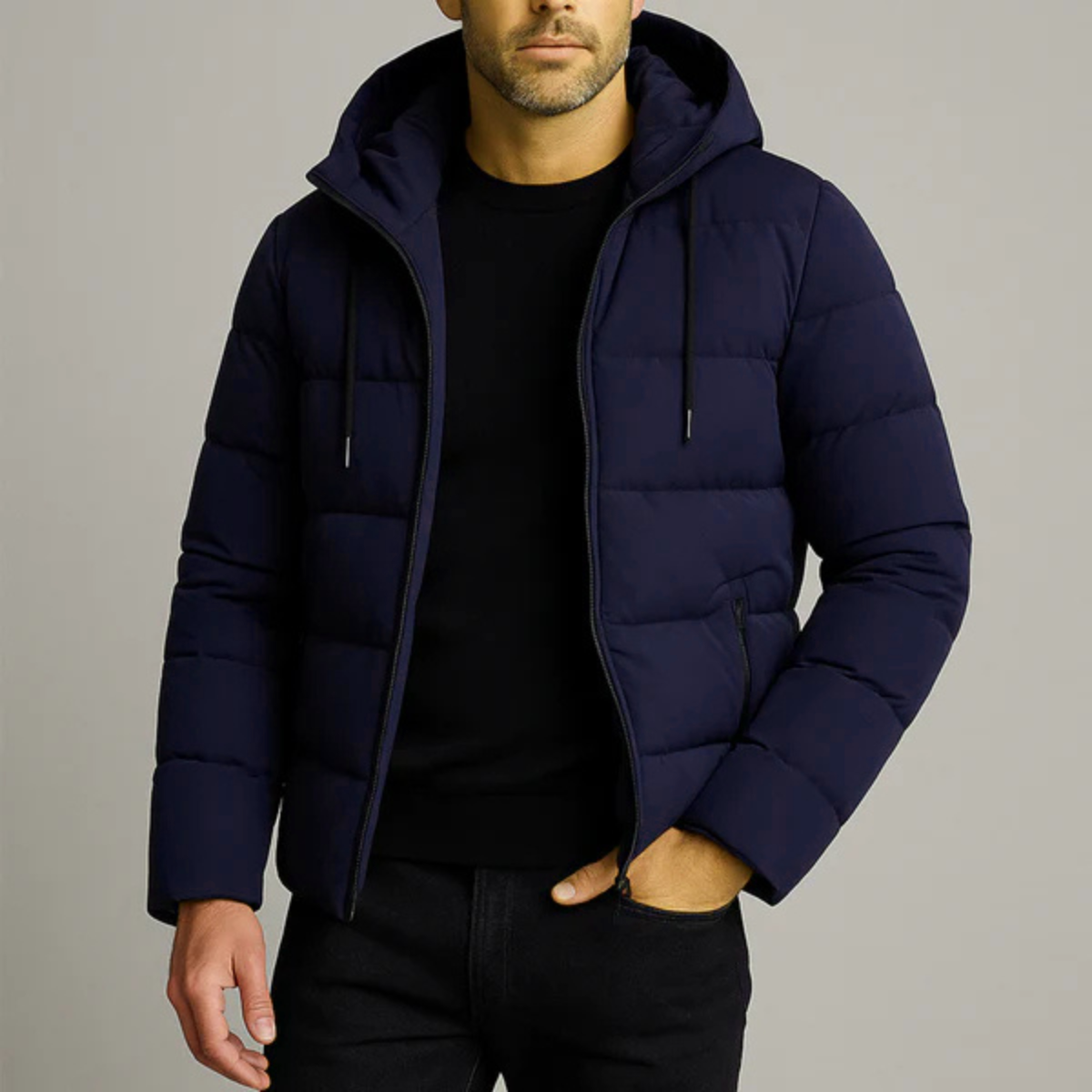 Edinburgh Herren Vattentät Parka - Hoodie Puffer Vinterjacka för ultimat skydd och komfort