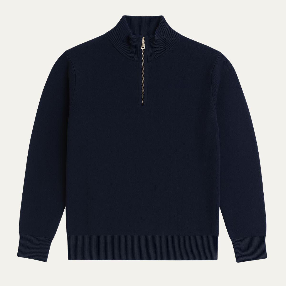 Halv-zip sweatshirt för män – Marinblå elegant
