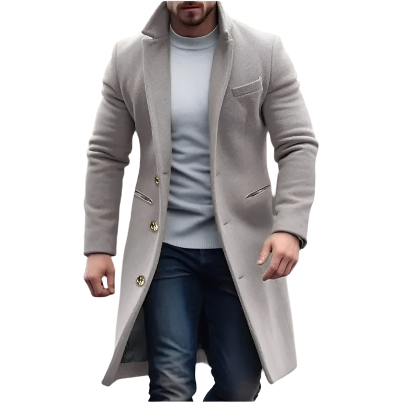 Manlig Fitzroy Elegant Lång Trenchcoats