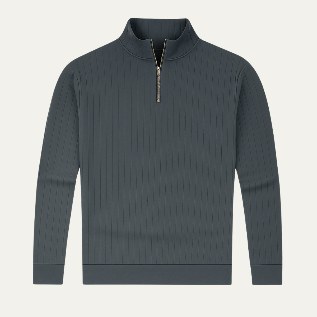 Herrens Ashford ribbad halvzip-pullover för stilren komfort