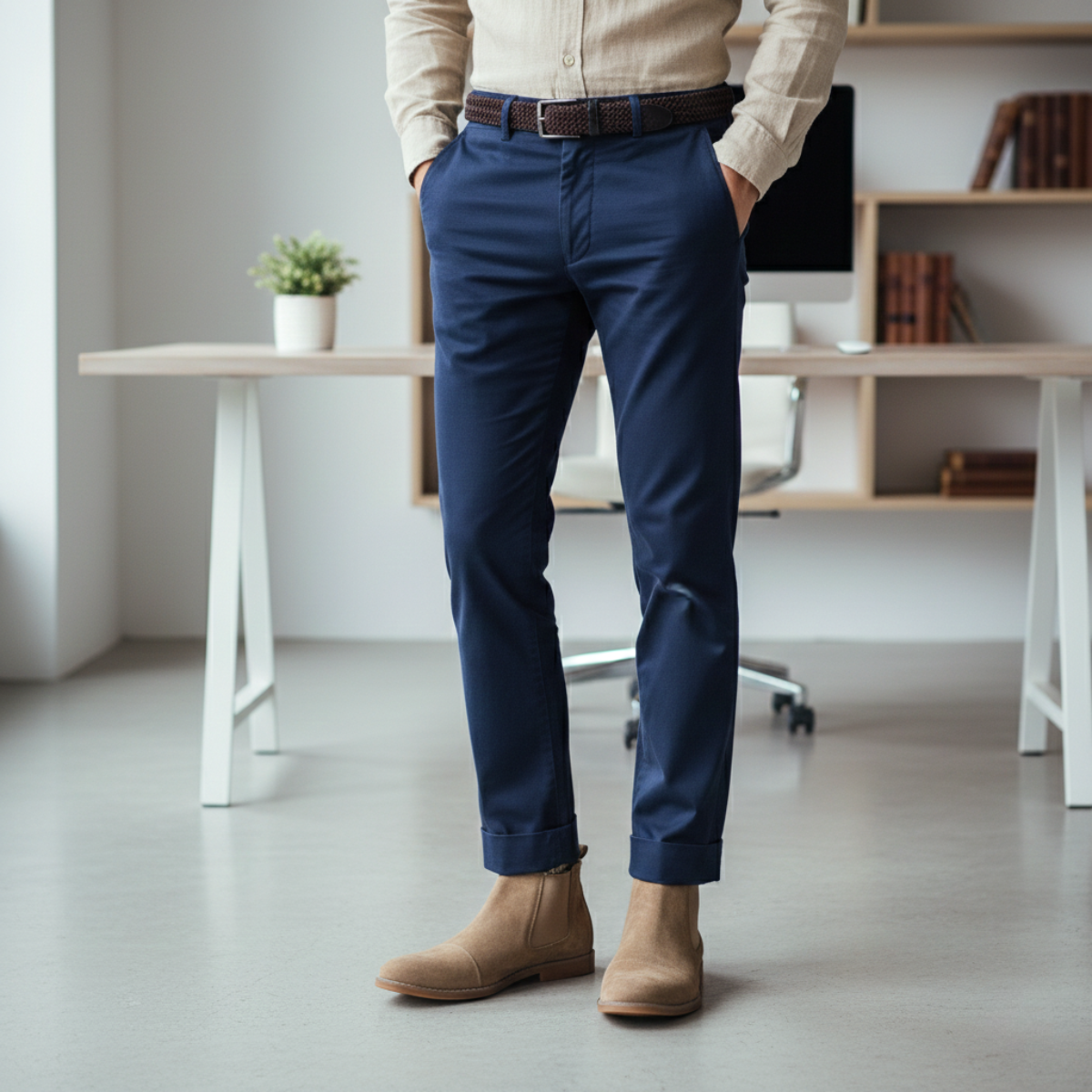 The Harris - Herrars Klassiska Slip-On Mocka Chelsea Stövlar