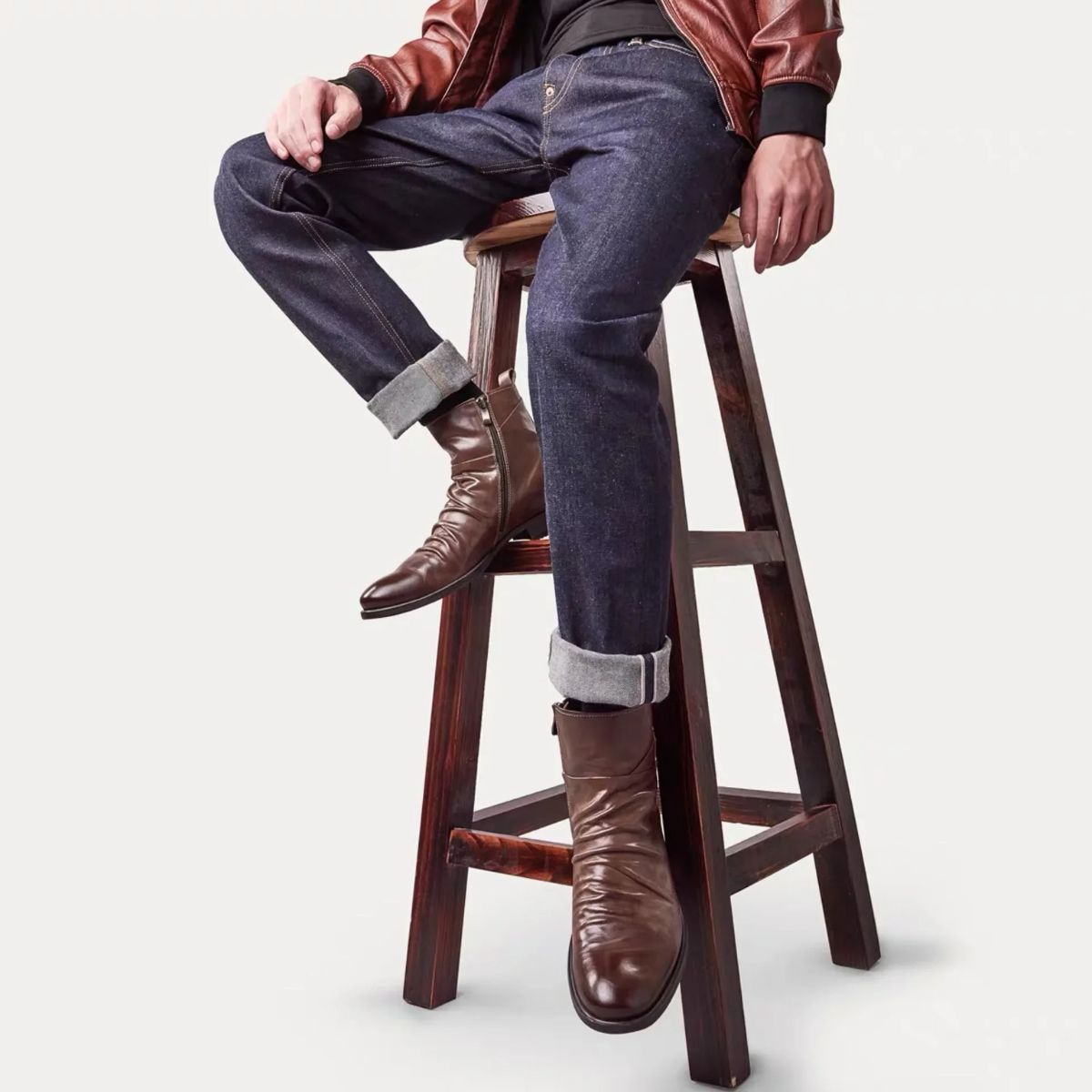 The Barbour – Herr ankelboots i läder - Rynkad premiumstil