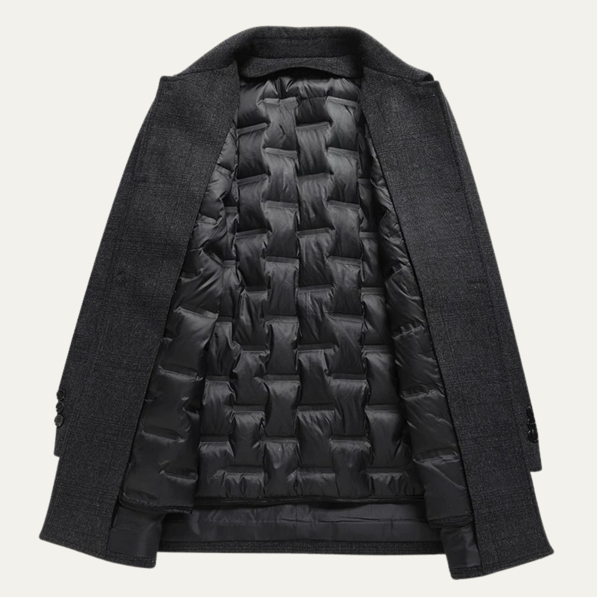 The Southgate - Herr Ull Dun Mellanlång Rutig Ull Trench Coat