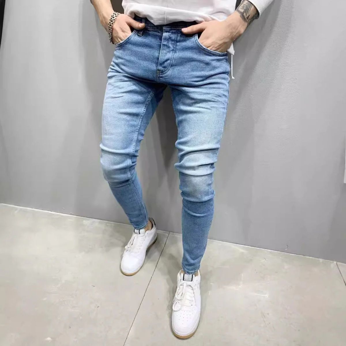 Santiago Slim Fit Stretch Skinny Jeans för män – Snygg komfort och ett modernt utseende