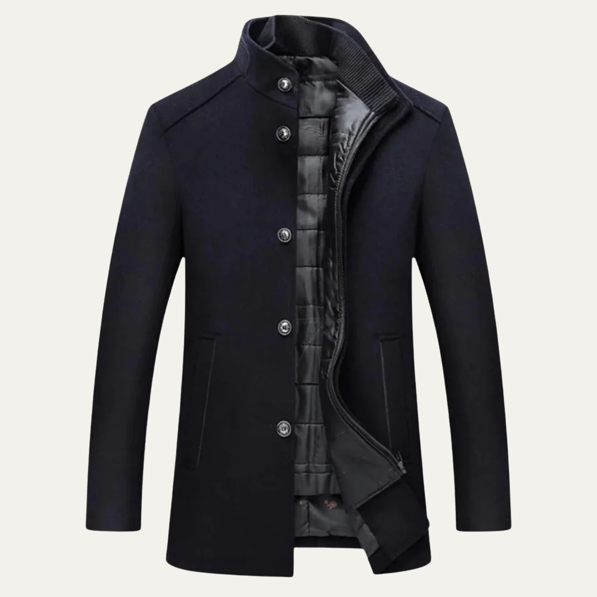 Elegant klassisk ullblandad rock för herrar, Broadway-stil