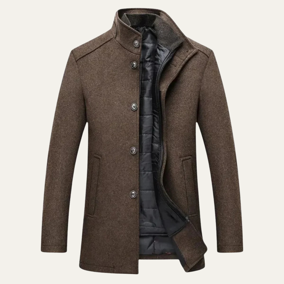 Elegant klassisk ullblandad rock för herrar, Broadway-stil