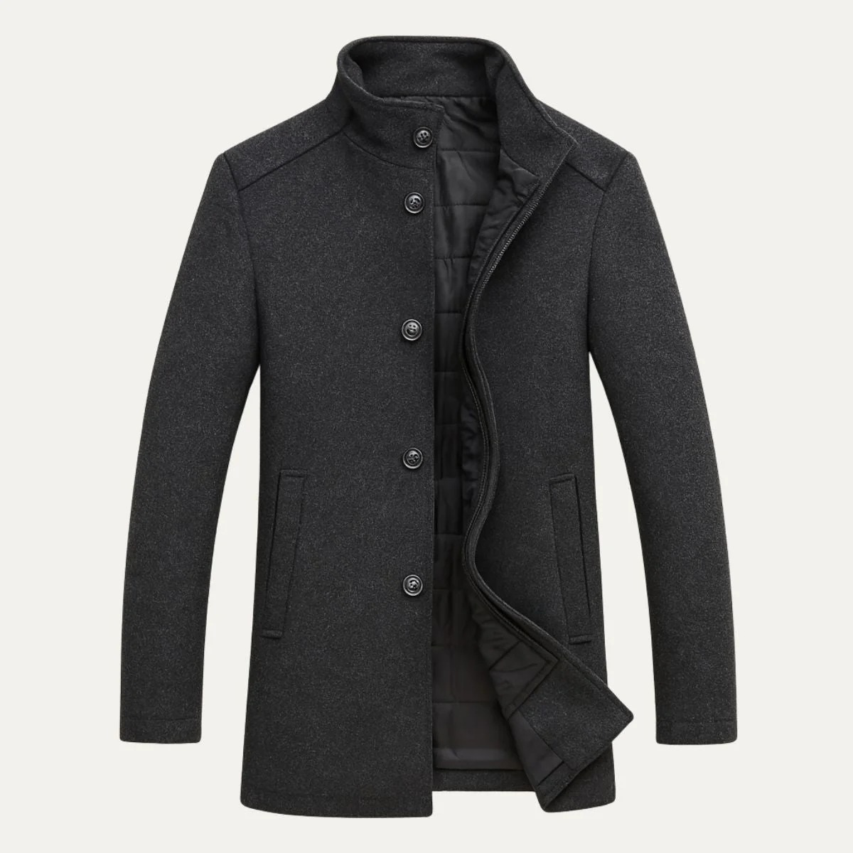 Elegant klassisk ullblandad rock för herrar, Broadway-stil