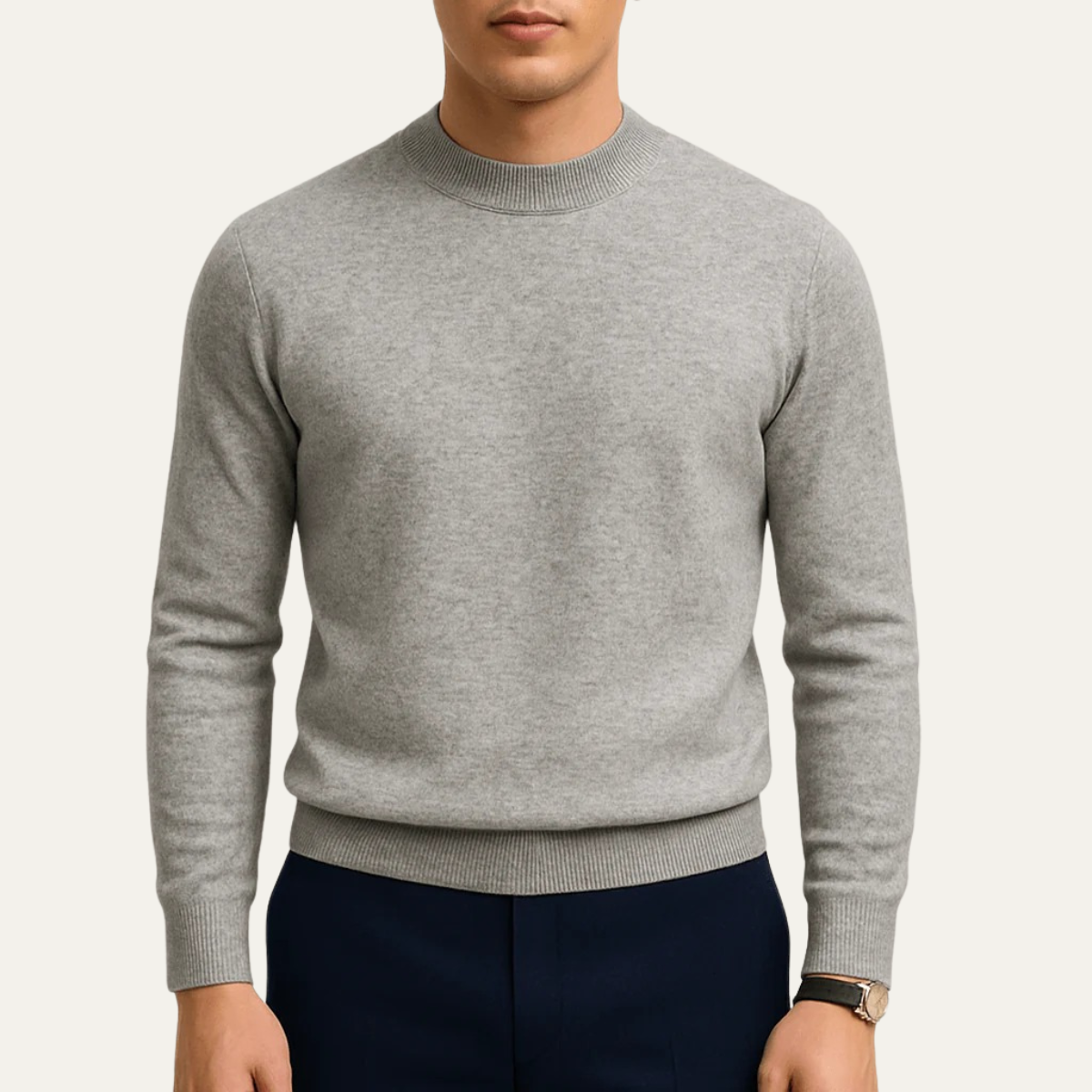 Salcombe herrs Slim Fit stilren stickad tröja med rund hals