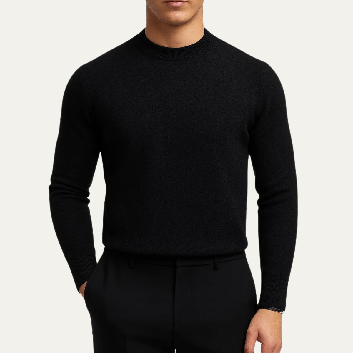 Salcombe herrs Slim Fit stilren stickad tröja med rund hals
