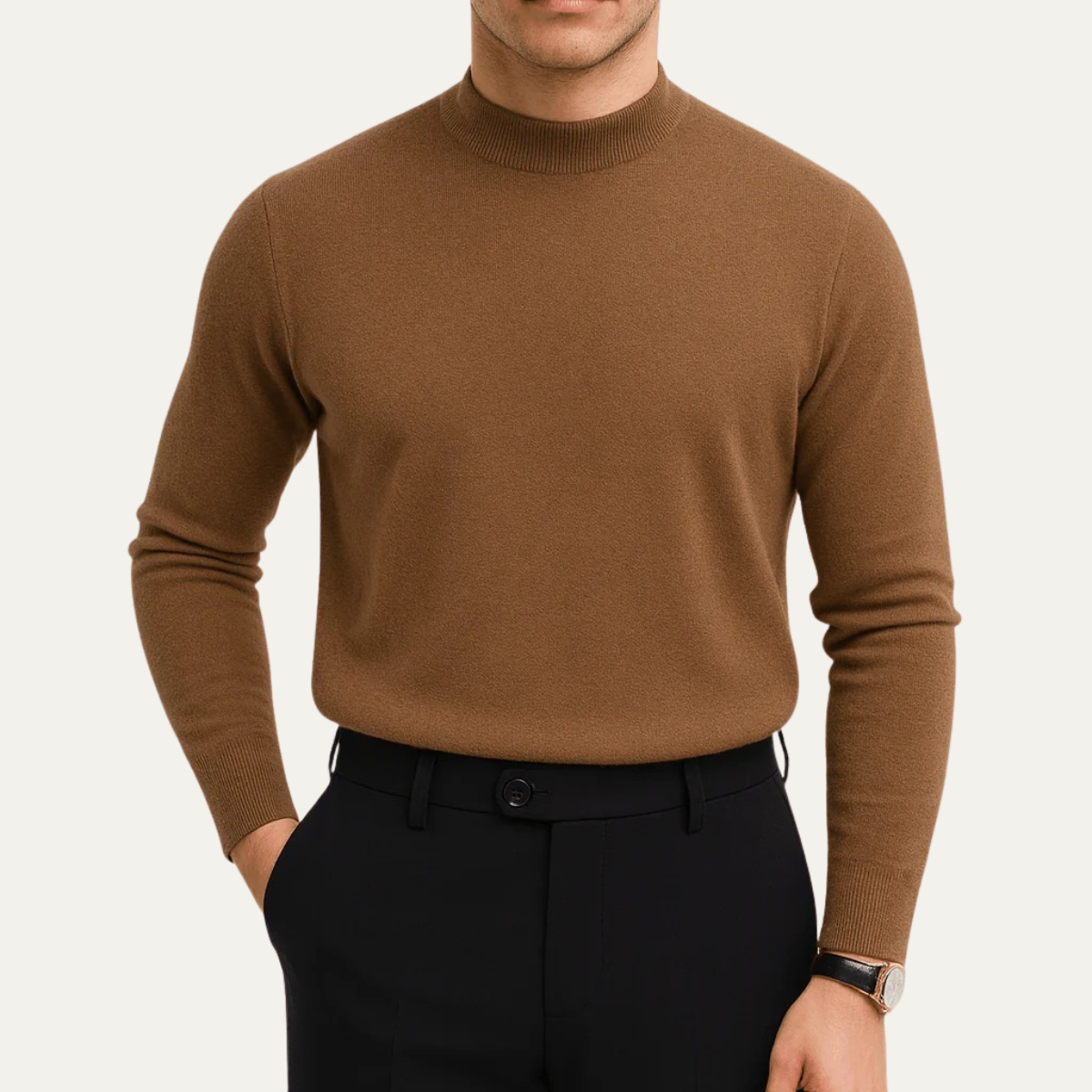 Salcombe herrs Slim Fit stilren stickad tröja med rund hals