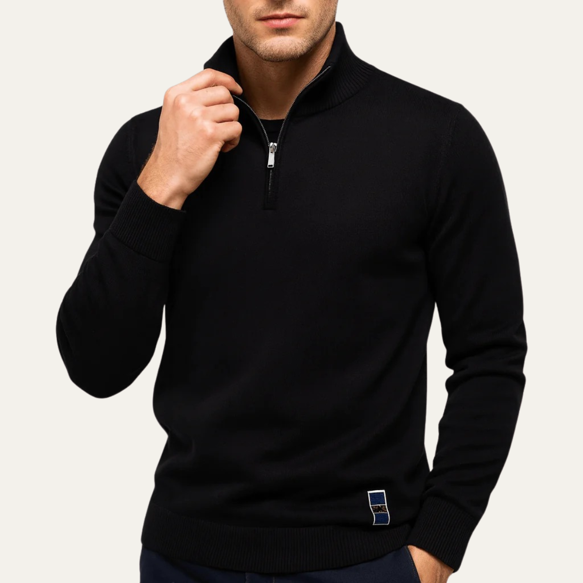 Pull-on Dartmouth herrar halvzip-stricktröja för ett stilfullt casual-utseende