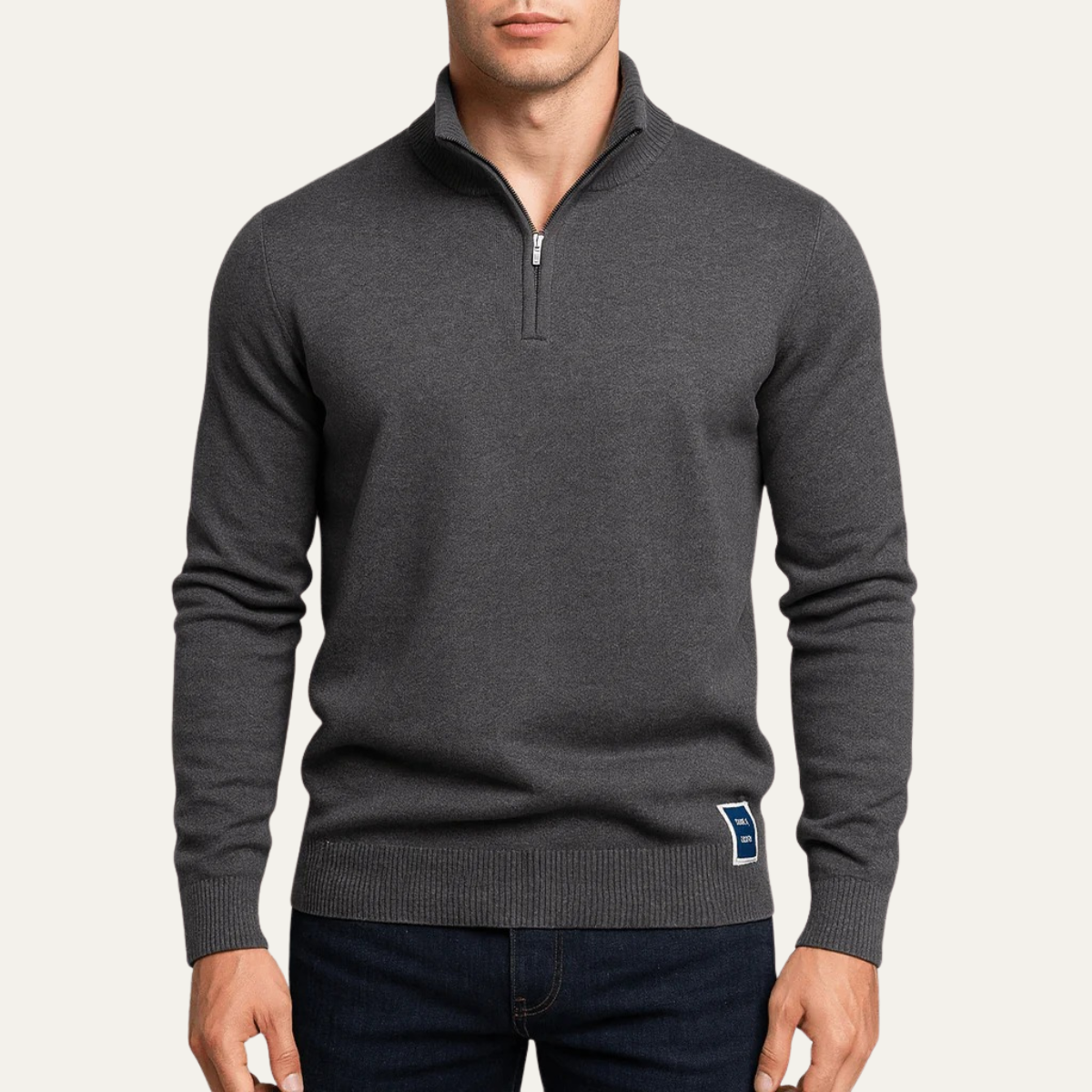 Pull-on Dartmouth herrar halvzip-stricktröja för ett stilfullt casual-utseende