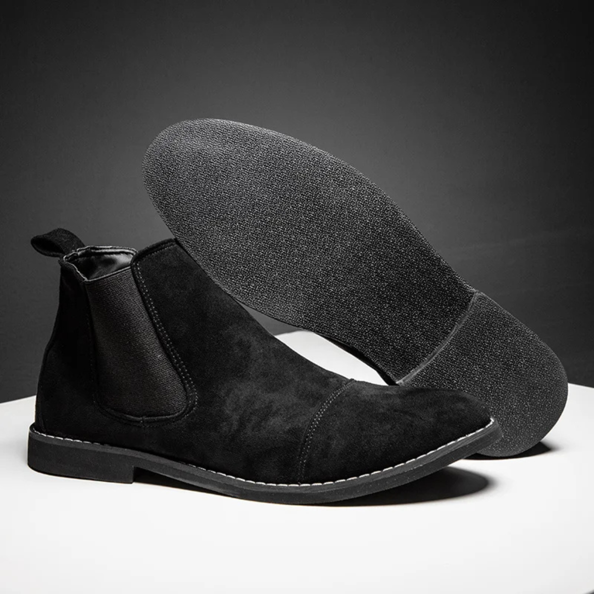 The Harris - Herrars Klassiska Slip-On Mocka Chelsea Stövlar