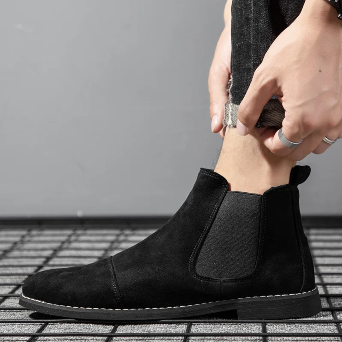 The Harris - Herrars Klassiska Slip-On Mocka Chelsea Stövlar