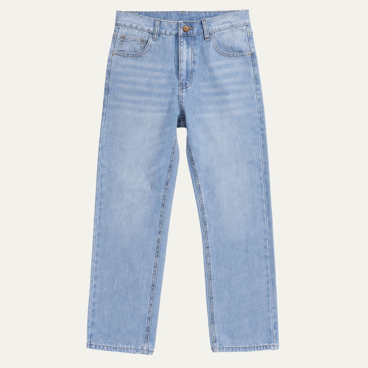 Avslappnade denimjeans för män med flera fickor, stilfull och praktisk