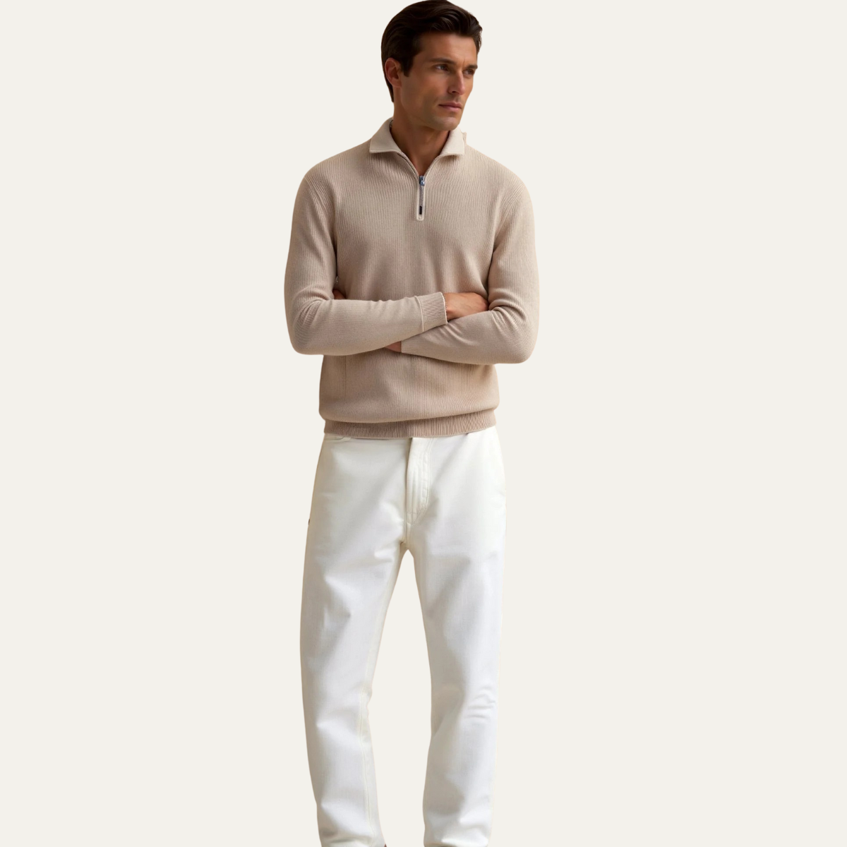 Berkhamsted Herrar Extra Bekväma Halvzip Lightweight Stickad Tröja