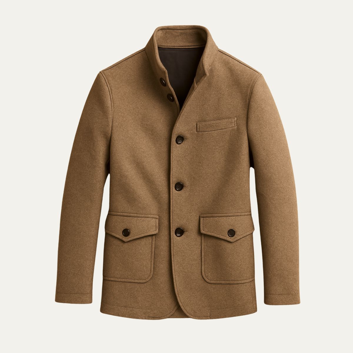 Elegant Rome Ullkappa – Herrstilfullt Skurna Kappa för en Sofistikerad Look