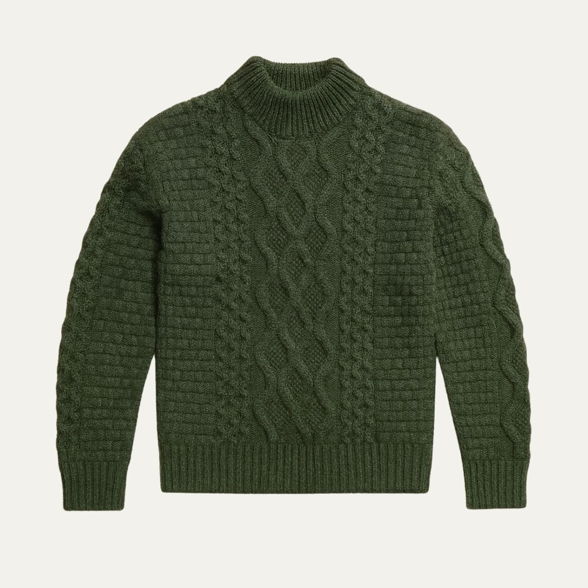 Dublin Herrens Mysiga Ull Kabelstickad Quarter Zip Tröja