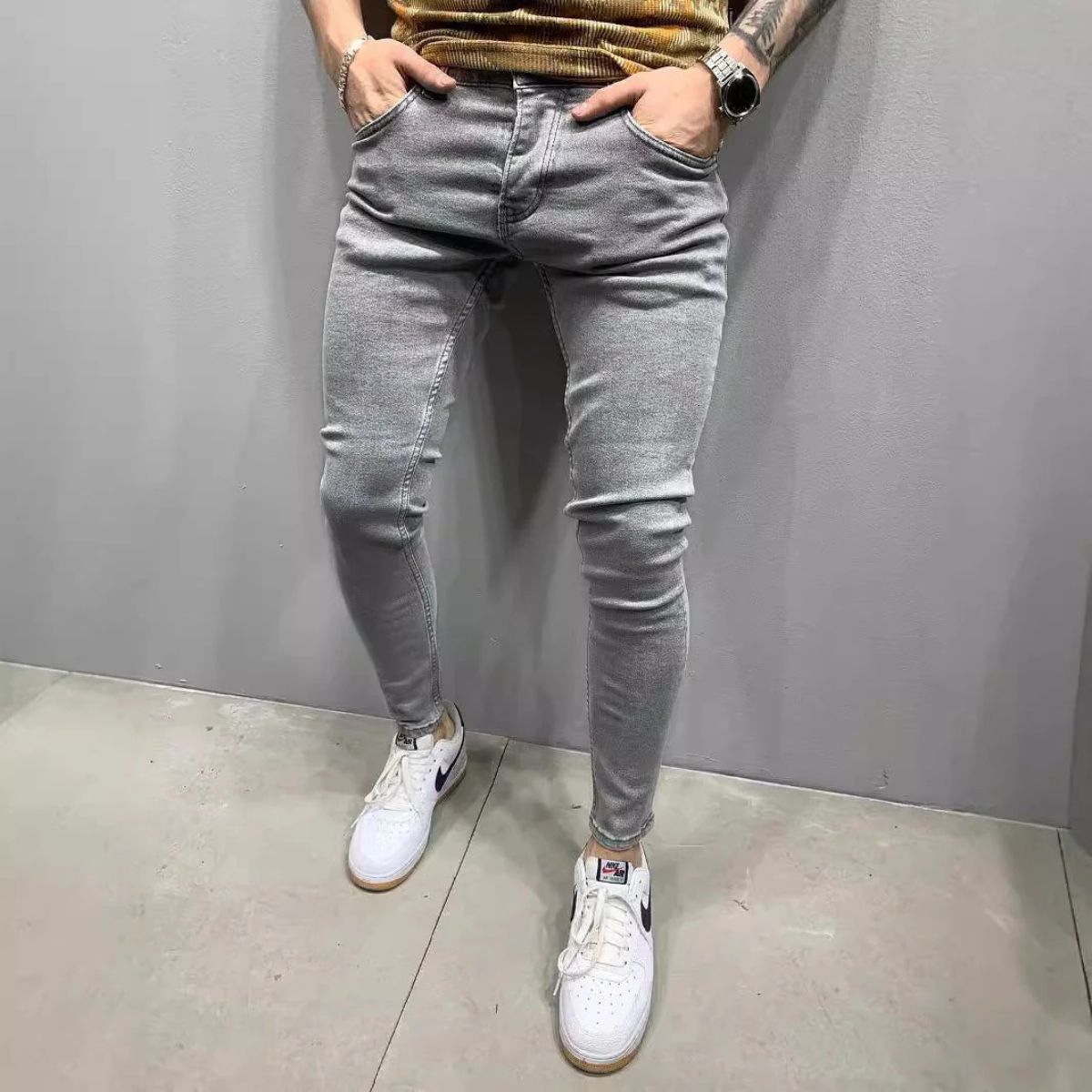 Santiago Slim Fit Stretch Skinny Jeans för män – Snygg komfort och ett modernt utseende
