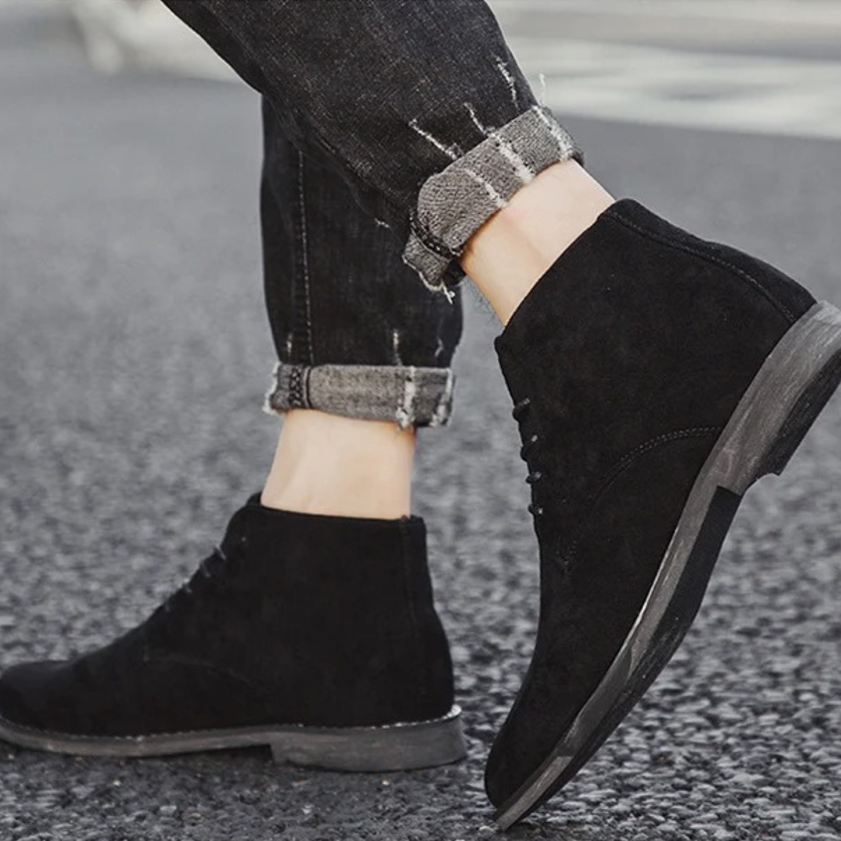 The Dockside - Herr Casual Suede Snörade Ankelstövlar