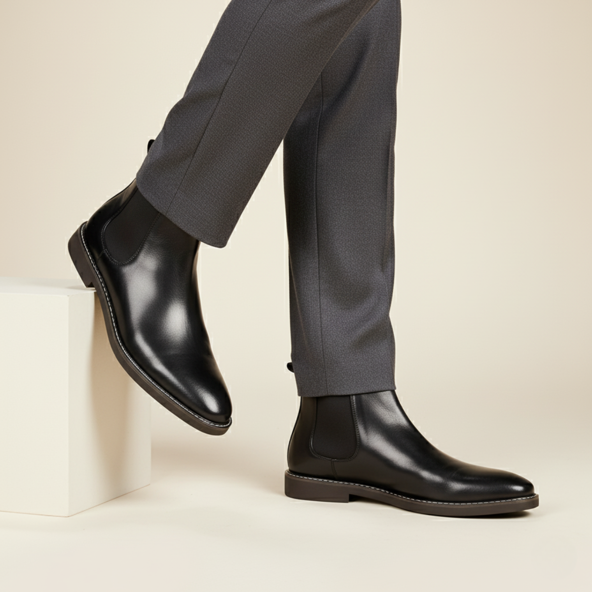 The Wrexham - Herrens Casual Läder Slip-On Chelsea Boots