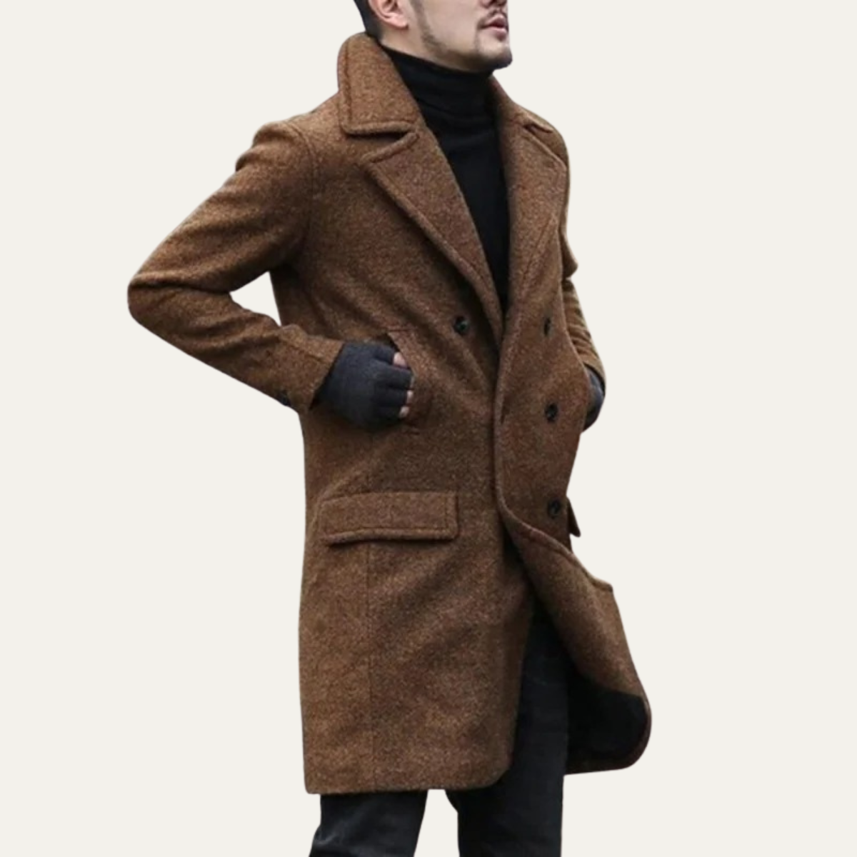 The Ashridge - Herrars Ullblandning Dubbelknäppt Trench Coat