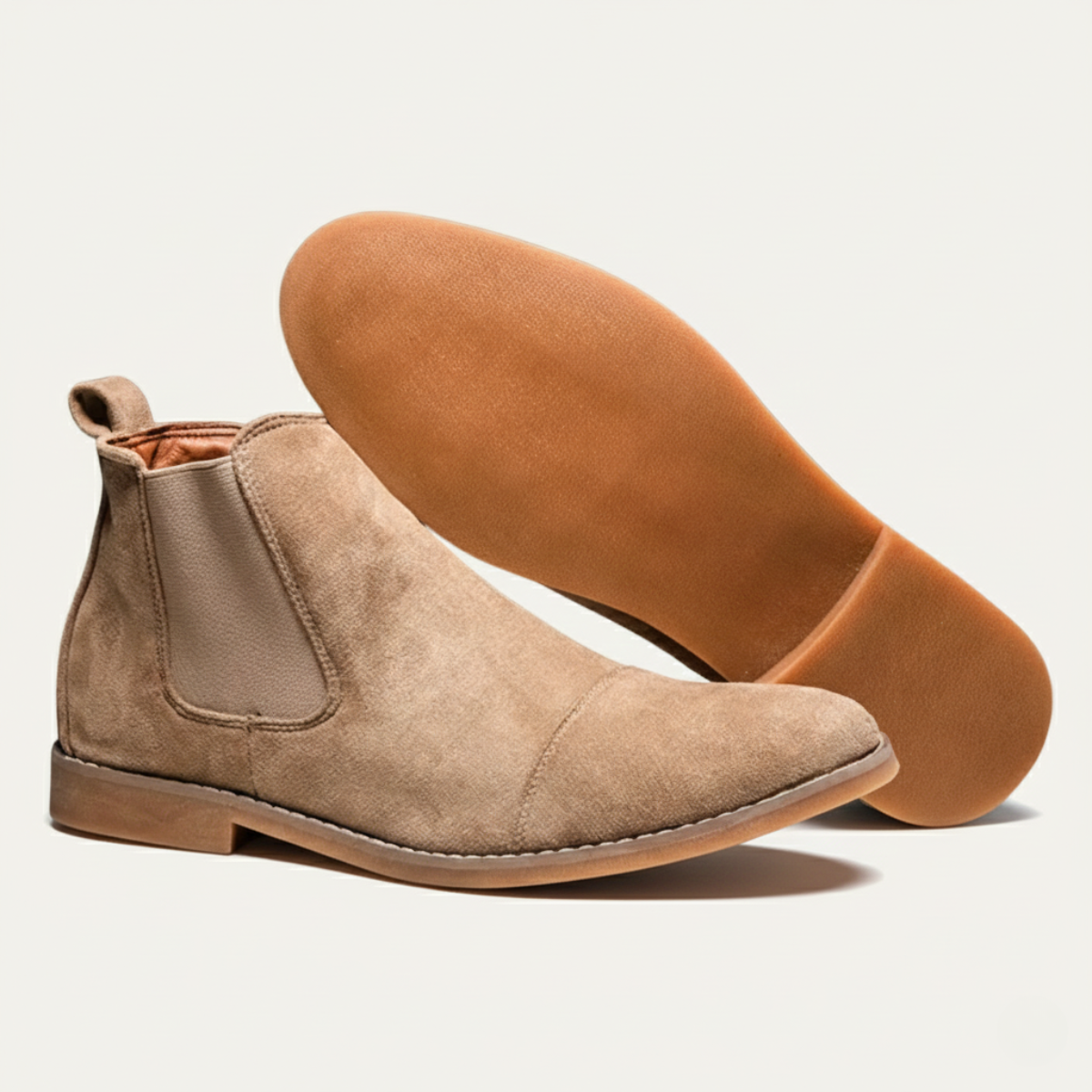 The Harris - Herrars Klassiska Slip-On Mocka Chelsea Stövlar