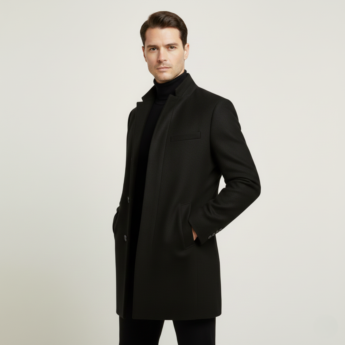 The Ashford – Herr Ullrock lång kappa | Elegant vinterjacka i premium ullblandning