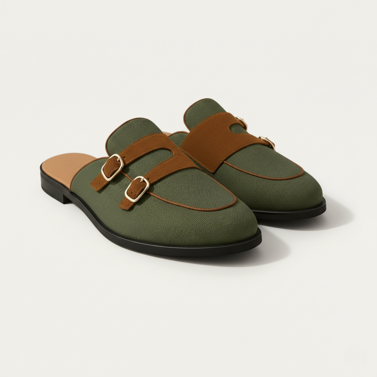 The Westbury - Eleganta slip-on-loafers för herr med spänne och remmar i mocka