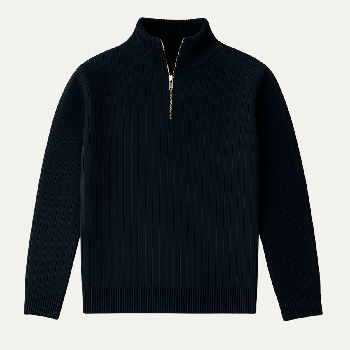 Herrens Ashford ribbad halvzip-pullover för stilren komfort