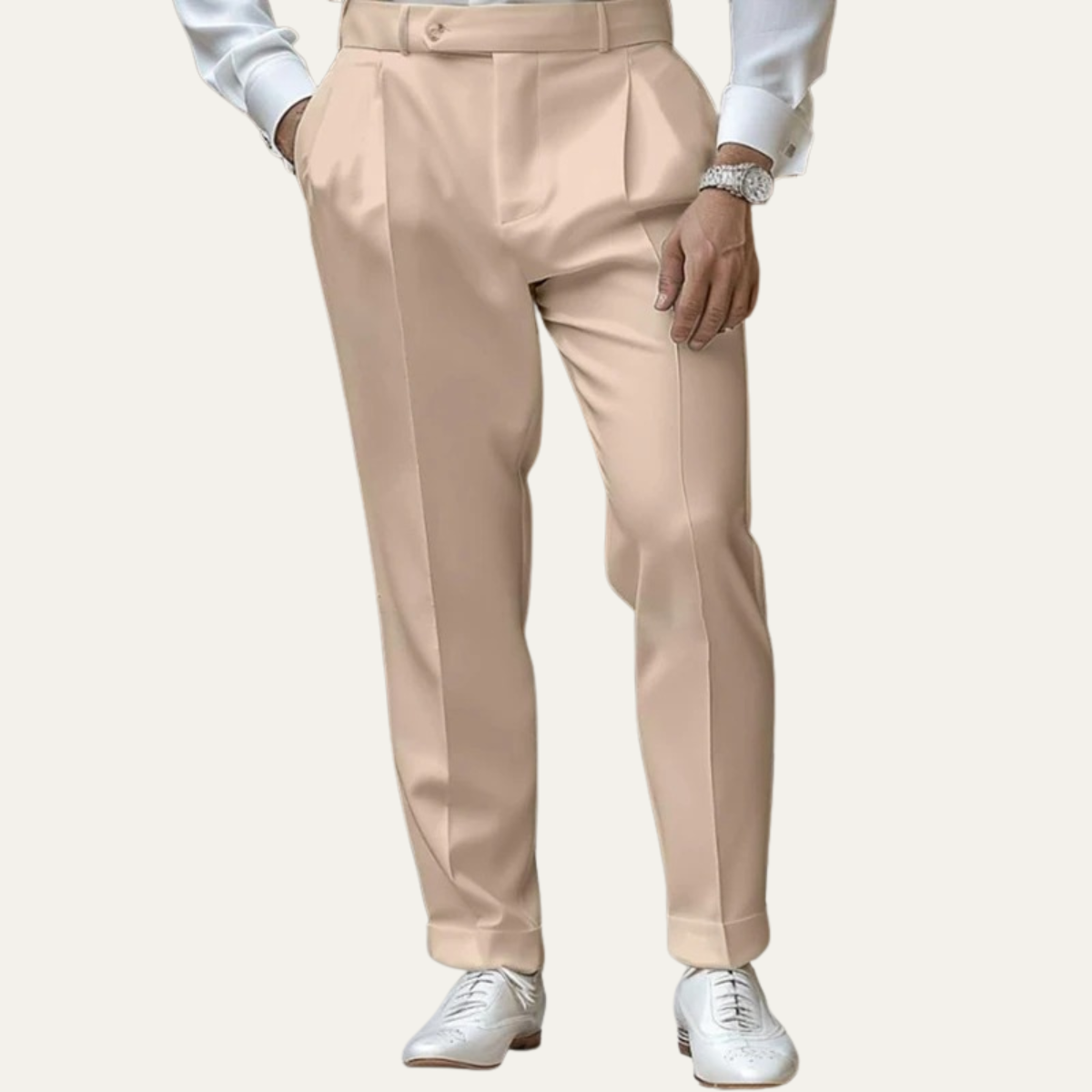 The Cetara - Herr Casual Plisserade Raka Ben Klädpants
