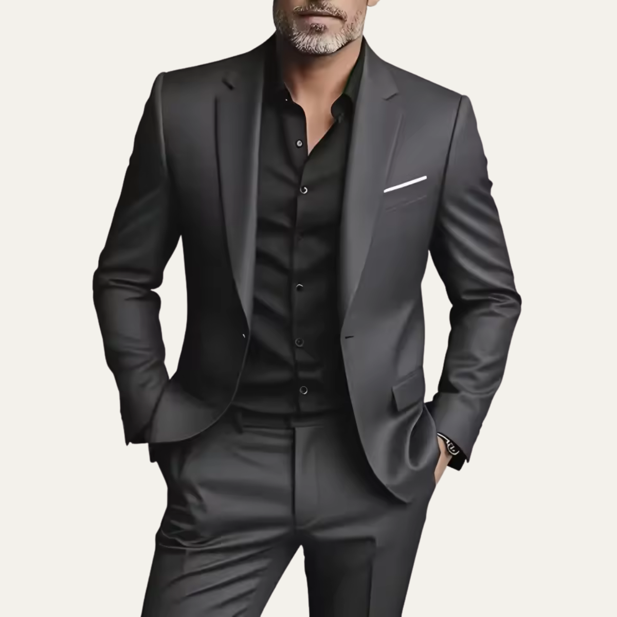 The Barbaresco - Herr Elegant Slim Fit Kostymset – Affärsblazer & Byxor