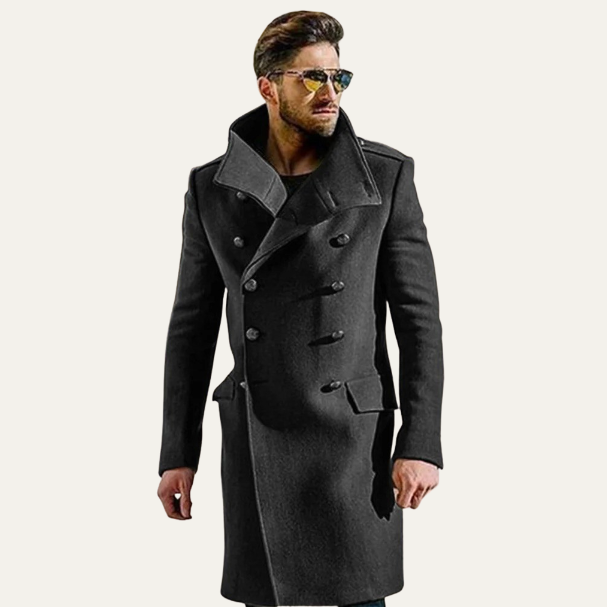 The Stratford - Herrs Dubbelknäppt Lång Ull Trench Coat