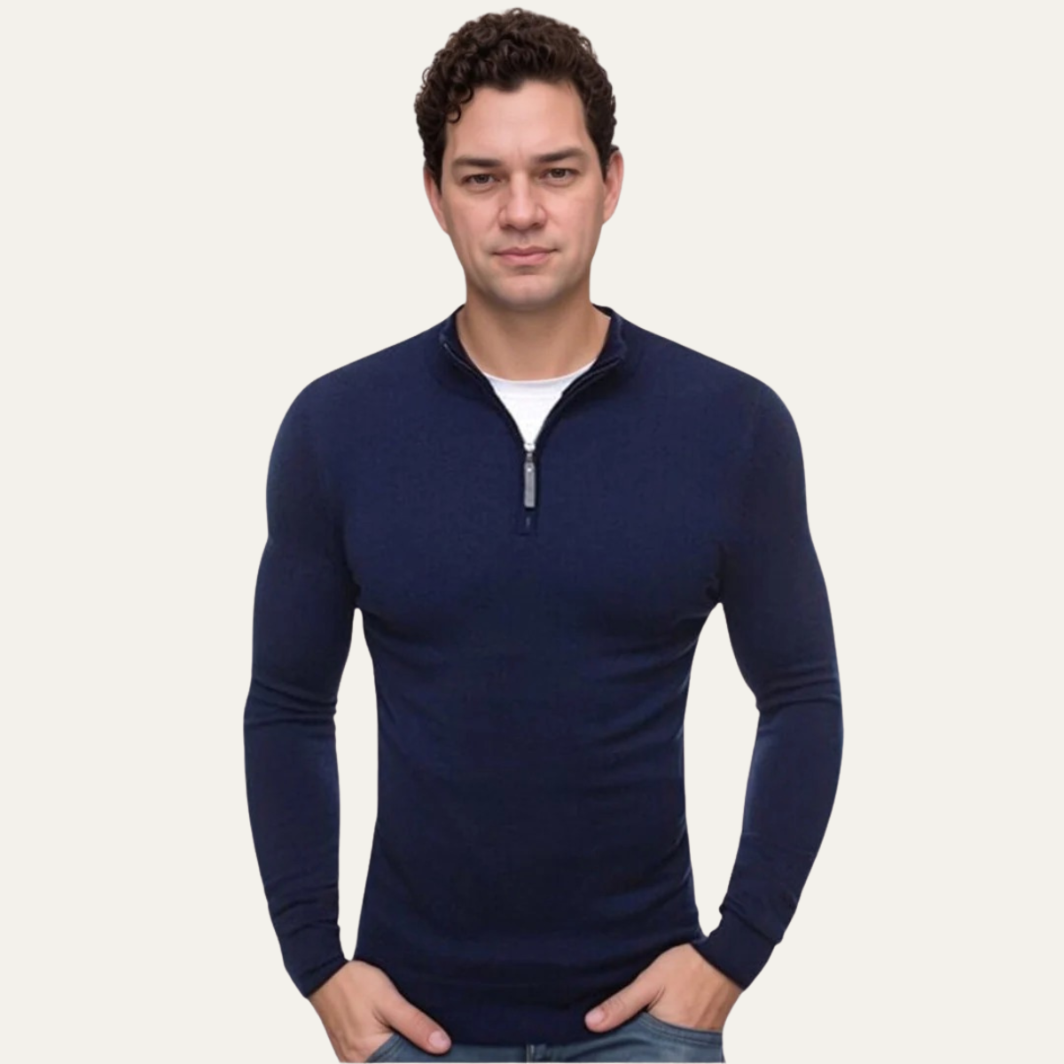 Aviemore Herrquart Zip Slim Fit Casual Pullover – Stilfull och bekväm