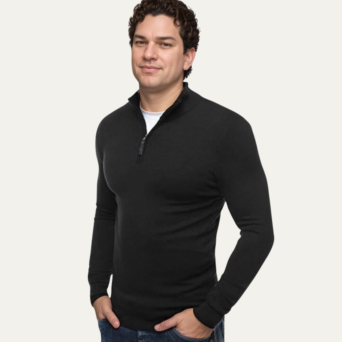 Aviemore Herrquart Zip Slim Fit Casual Pullover – Stilfull och bekväm