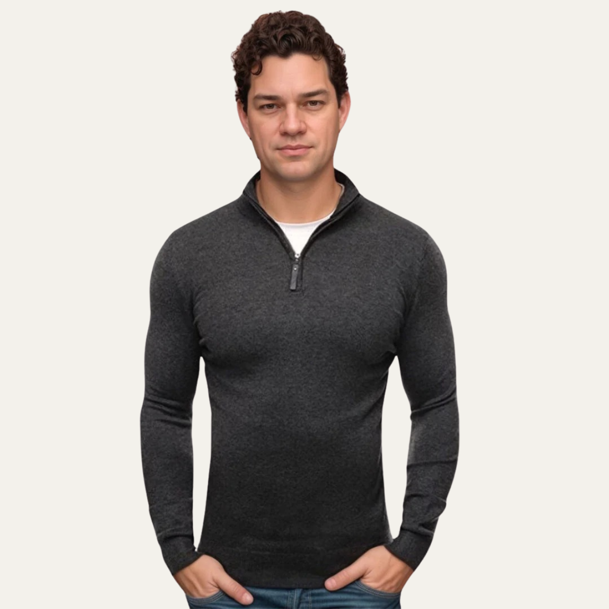 Aviemore Herrquart Zip Slim Fit Casual Pullover – Stilfull och bekväm