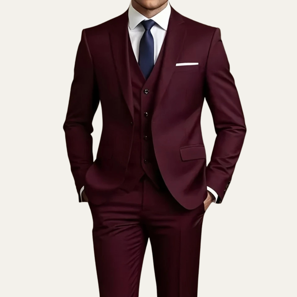 The Trebbiano - Herr 3-delade Kostym – Elegant Slim Fit Formell Smoking Set