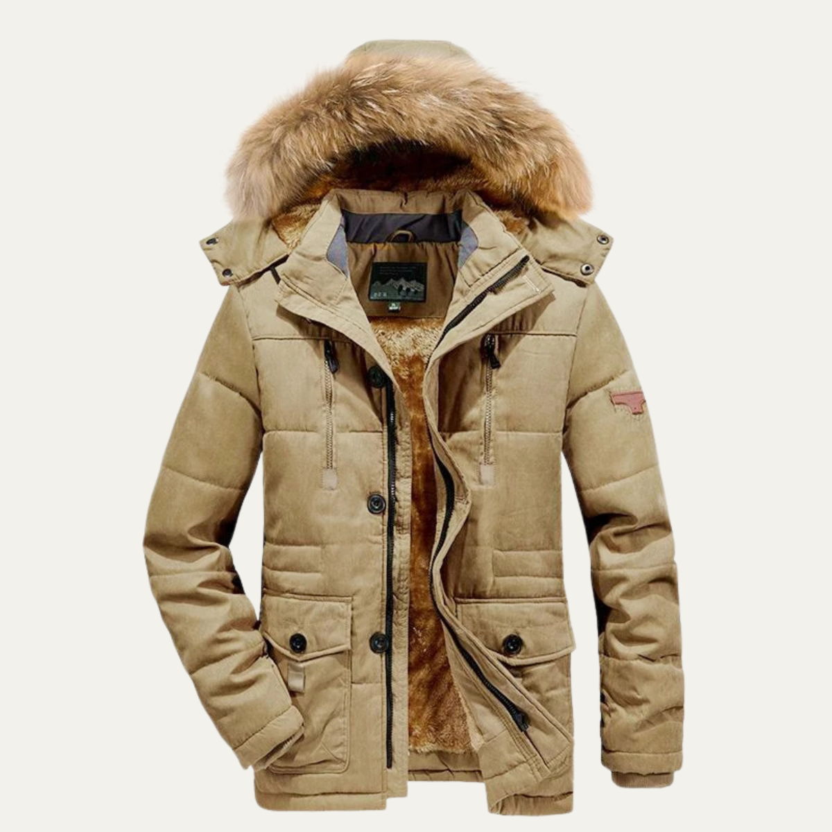 The Westbridge - Herr Tjock Fleece Huva Varm Parka Jacka