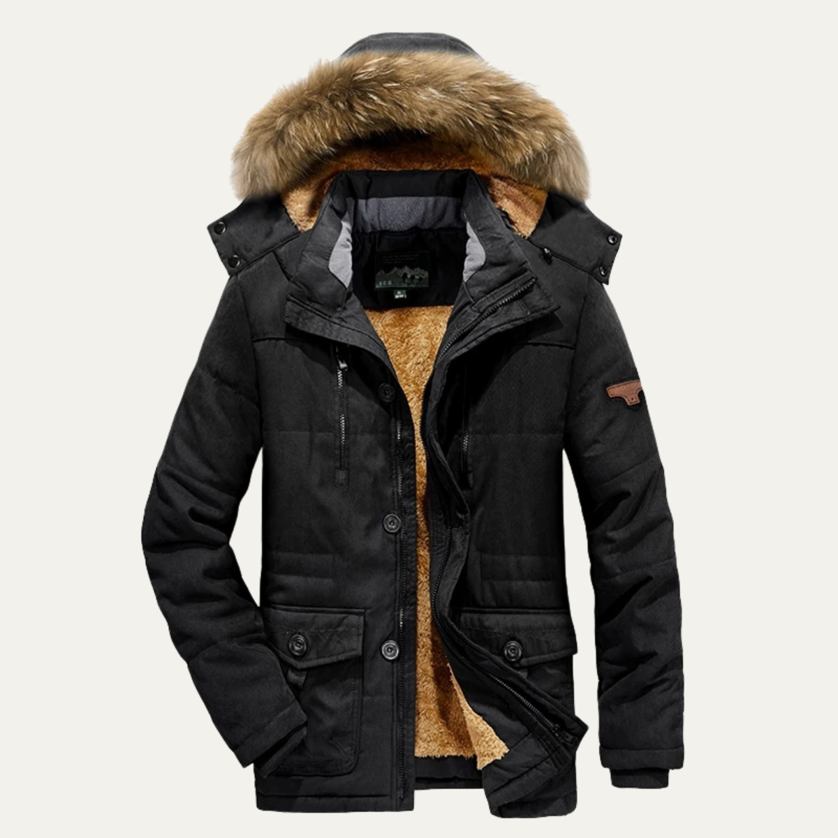 The Westbridge - Herr Tjock Fleece Huva Varm Parka Jacka
