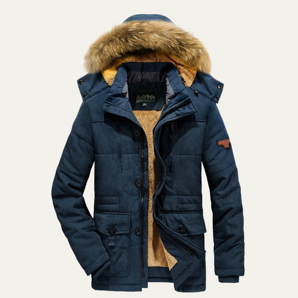 The Westbridge - Herr Tjock Fleece Huva Varm Parka Jacka