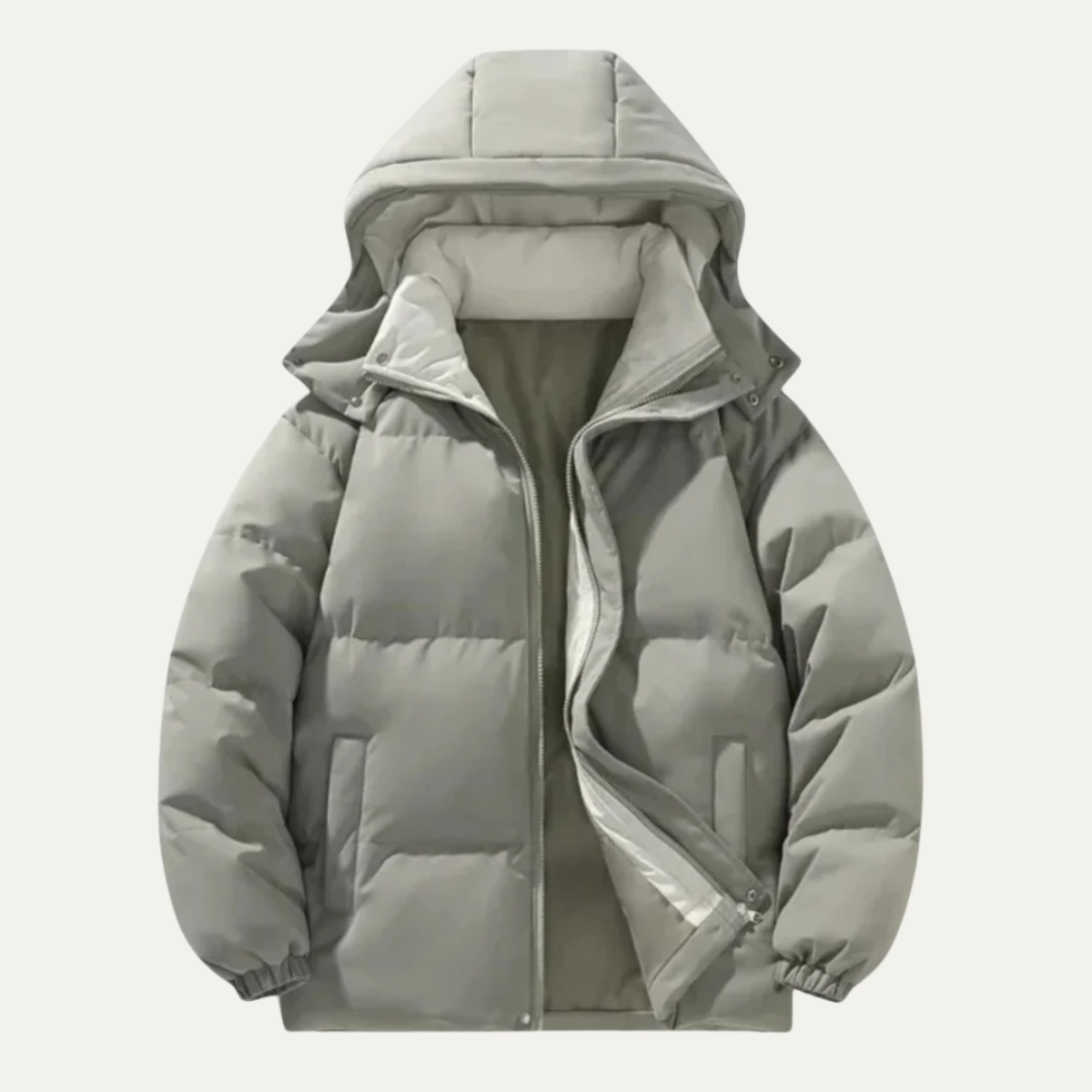 Berlin Herrens hoodie-puffjacka - Vattentät dunparkas för stilfullt skydd