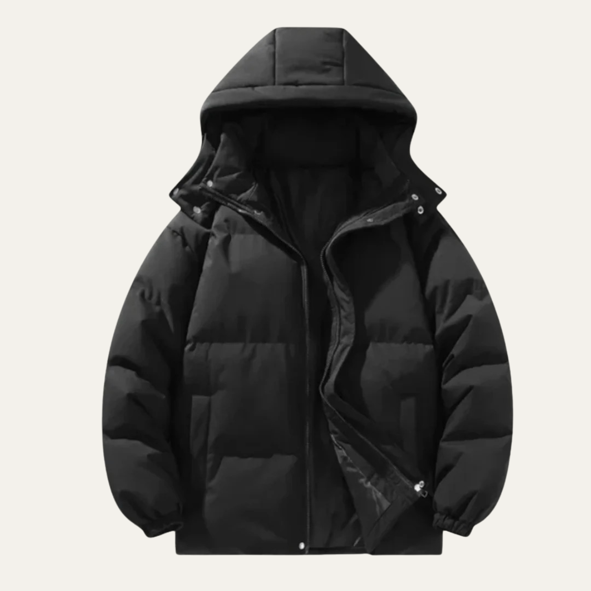 Berlin Herrens hoodie-puffjacka - Vattentät dunparkas för stilfullt skydd