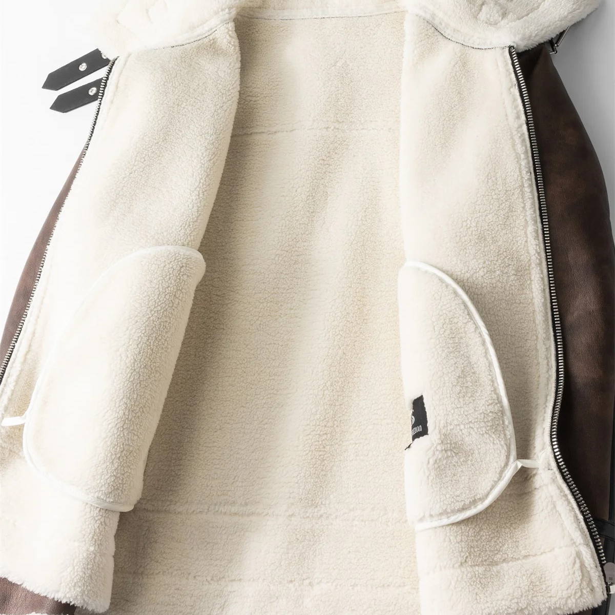 The Fairview - Herr Retro Läderjacka med Shearling Foder