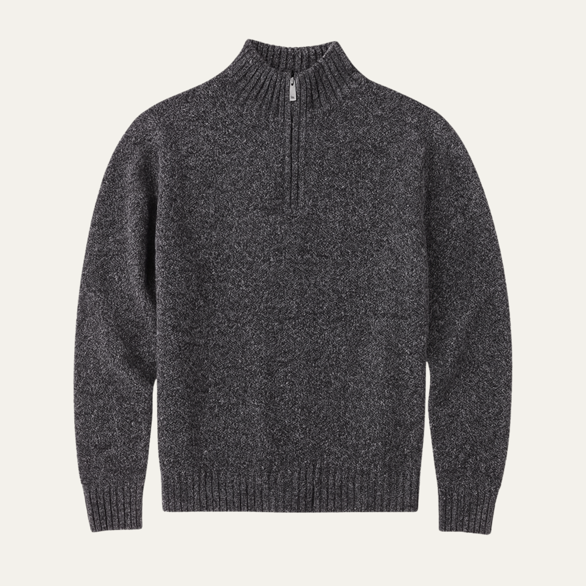 Tröja Jacquard Quatrième de Cou Highland med dragkedja Långärmad Bekväm och Elegant stil