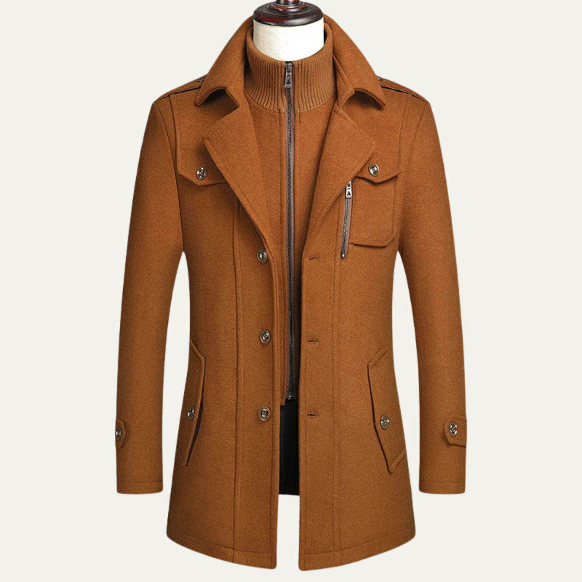 The Ellendale - Stilig Ullblandning Lång Vinter Affärsrock