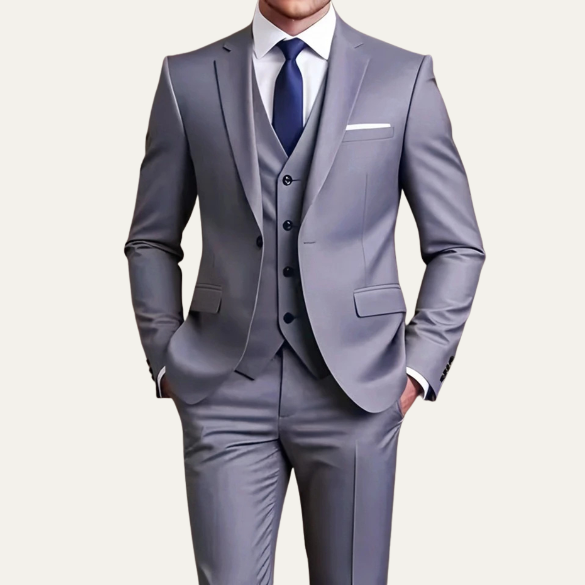 The Trebbiano - Herr 3-delade Kostym – Elegant Slim Fit Formell Smoking Set