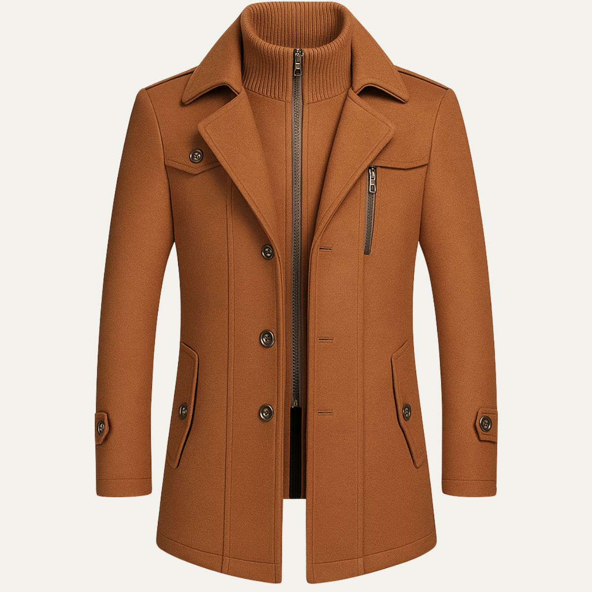 The Ellendale - Stilig Ullblandning Lång Vinter Affärsrock