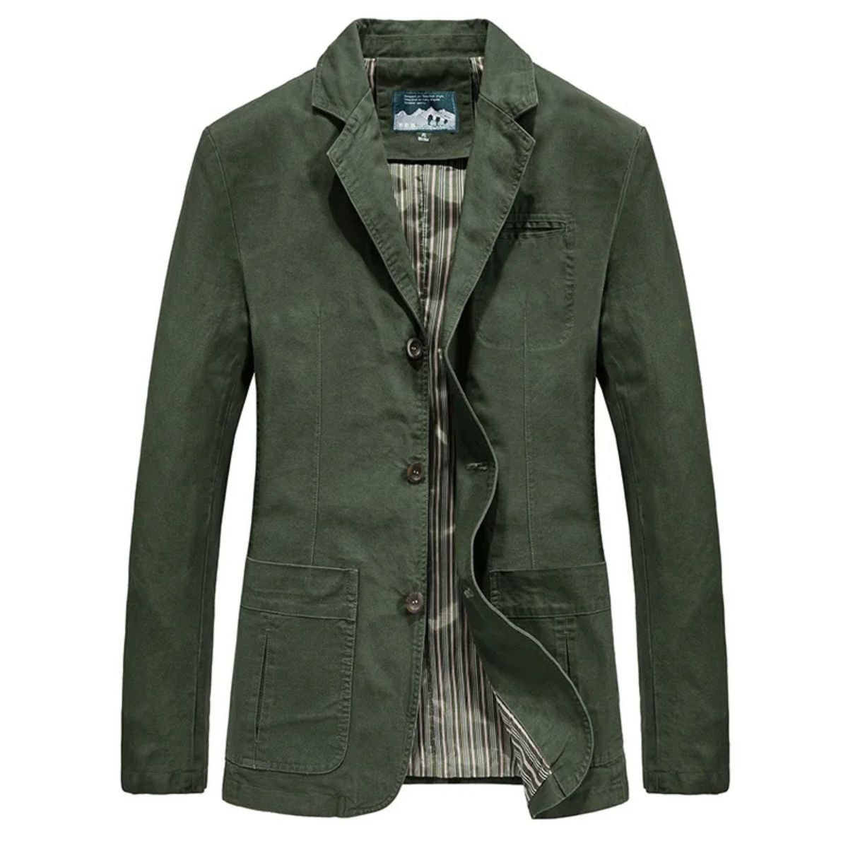 Blazer-stil Bomullsvindjacka för män med praktiska fickor i Reykjavik