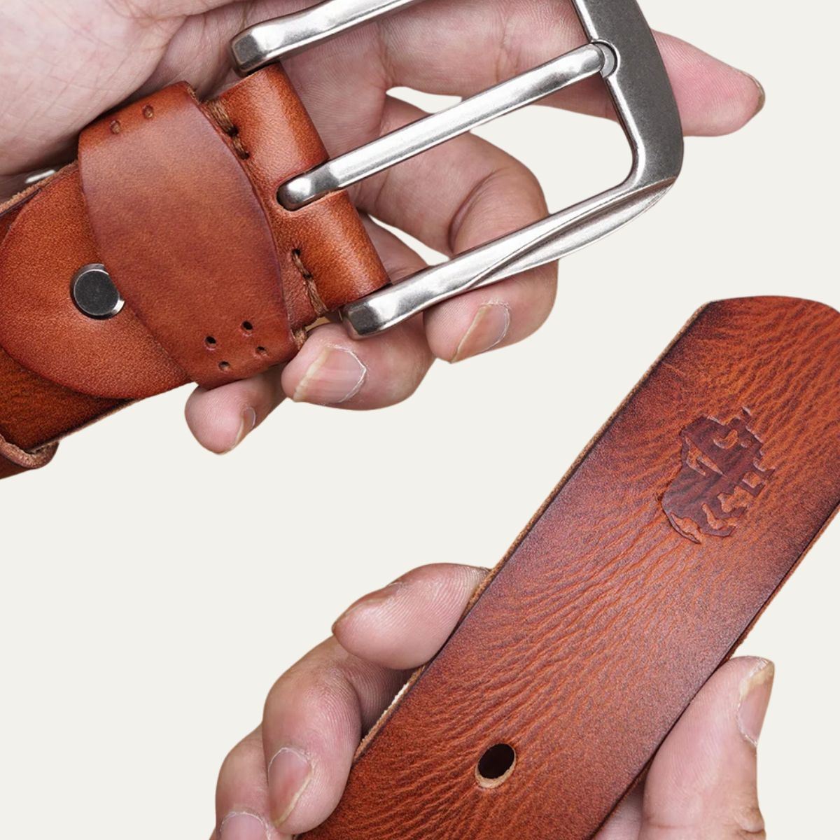 The Redford Belt – Stylish Vintage Cowhide Leather Accessory with Timeless Buckle